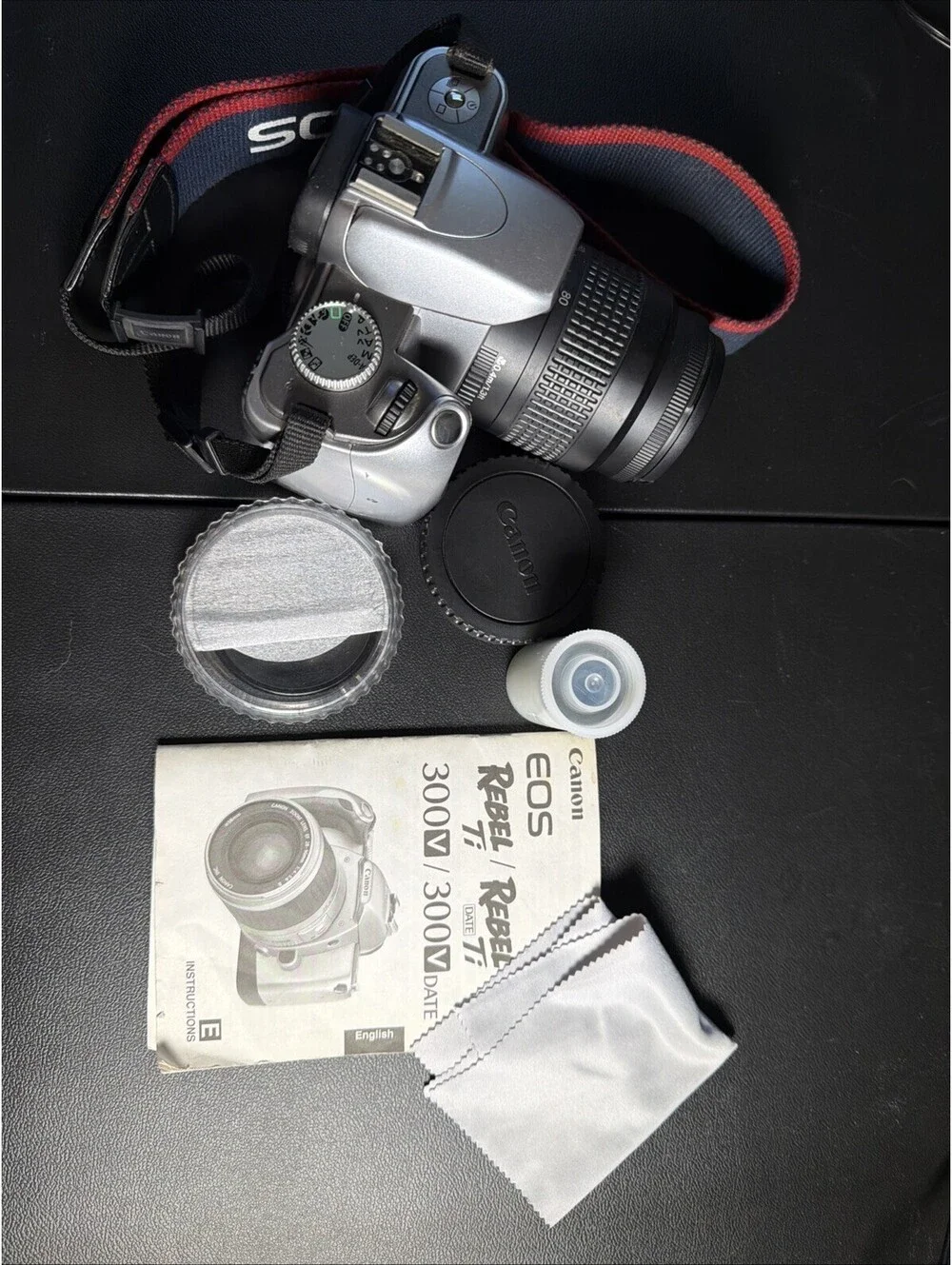 Canon EOS Rebel Ti 35mm Film SLR Camera w/ 35-80 EF Lens Kit Bundle TESTED
